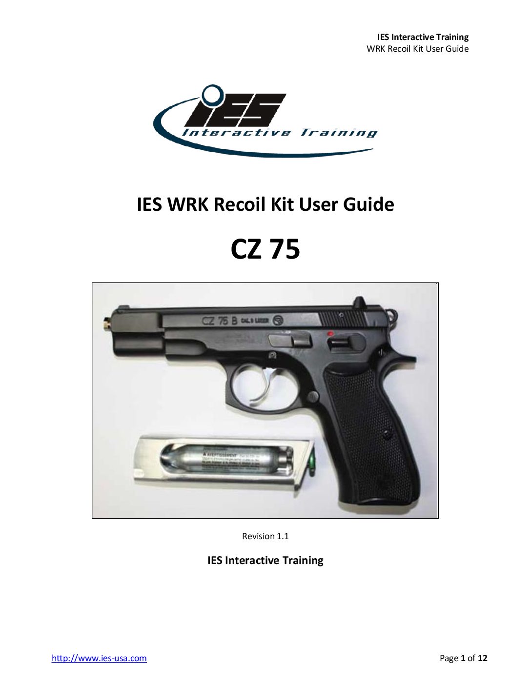 CZ 75 WRK Recoil Kit User Guide
