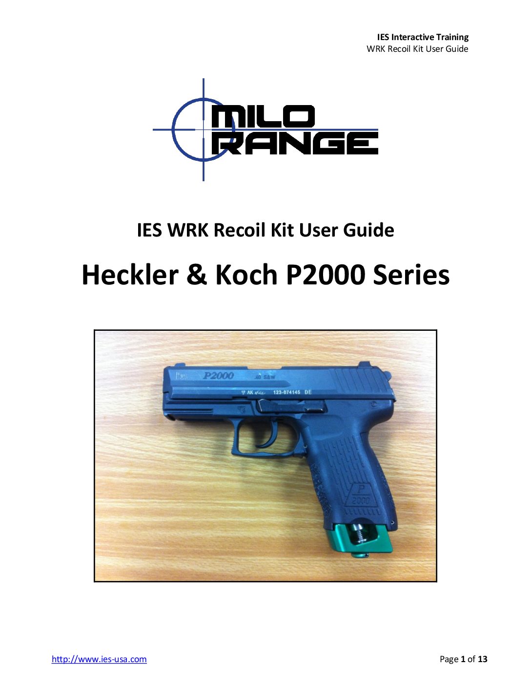 HK P2000 Recoil Kit User Guide