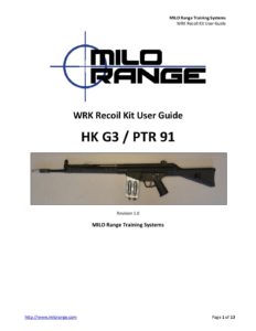 MILO Range Training Systems HK G3 WRK Recoil Kit User Guide