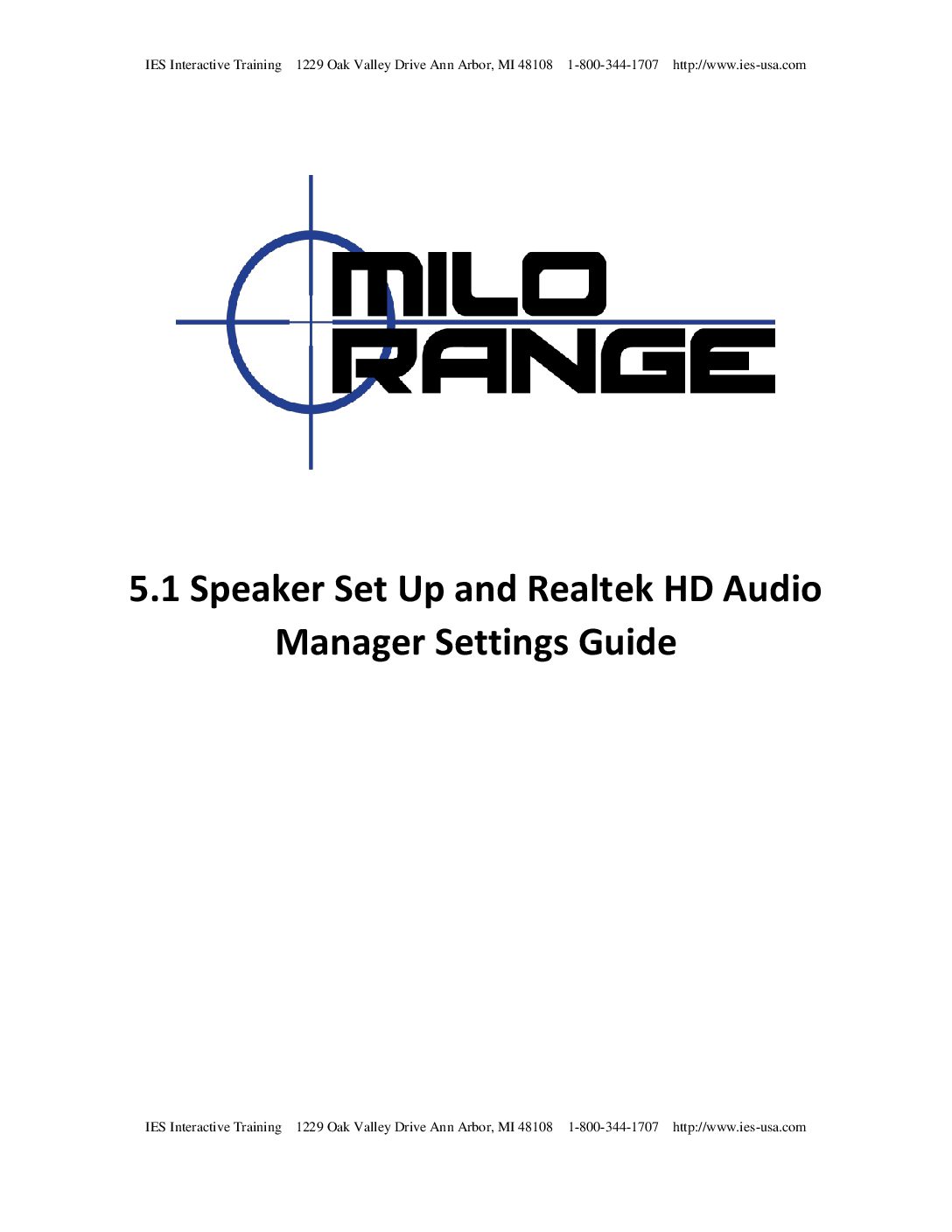 Milo Range 5 1 realtek set up