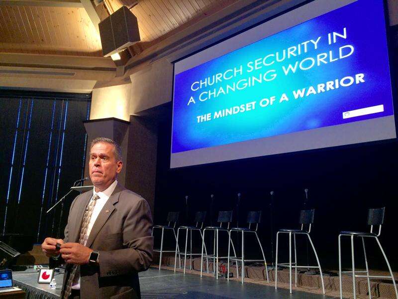 Willow Creek Community Church in South Barrington hosted a church security conference Friday. Among the speakers was Tim Miller, a former Secret Service special agent whose LionHeart Services International Group is leading the two-day seminar.