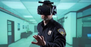 Officer with a MILO VR headset on